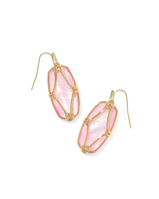 Elle Lattice Frame Drop Earring (Multiple Colors)