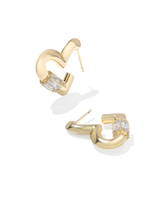 Kendra Scott Emery Heart Gold Hoop Earrings
