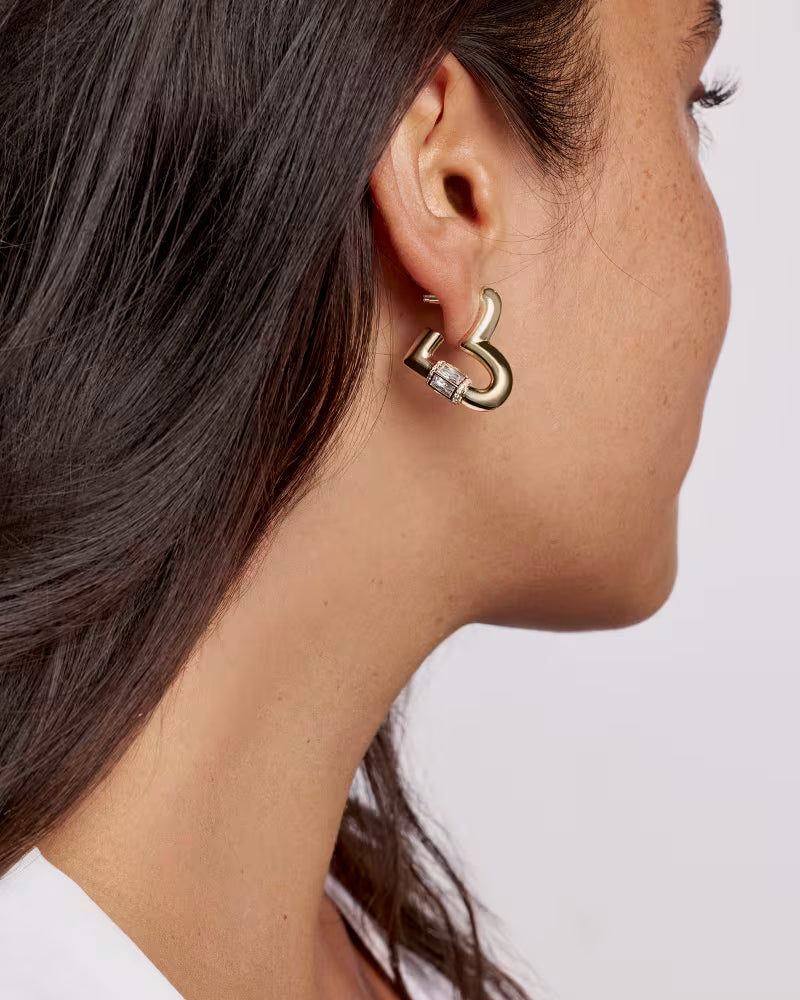 Kendra Scott Emery Heart Gold Hoop Earrings