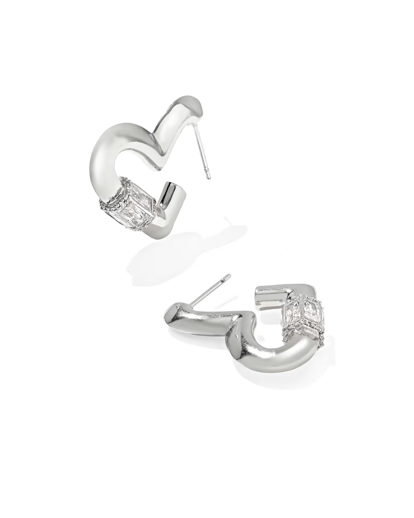 Kendra Scott Emery Heart Silver Hoop Earrings