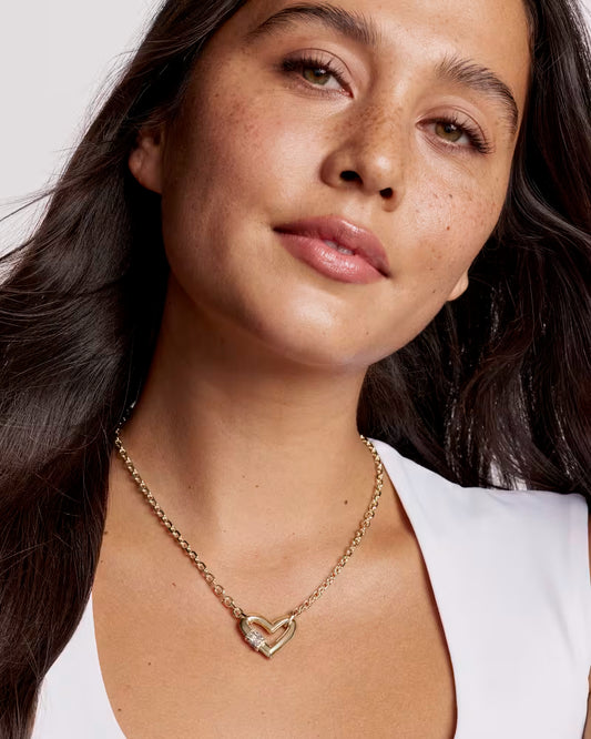 Kendra Scott Emery Heart Gold Short Pendant Necklace