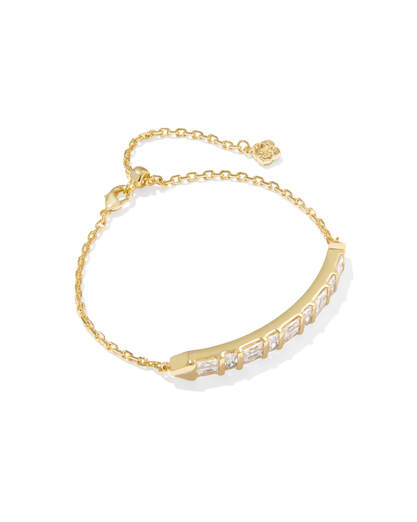 Kendra Scott Jamie Gold Delicate Chain Bracelet White CZ