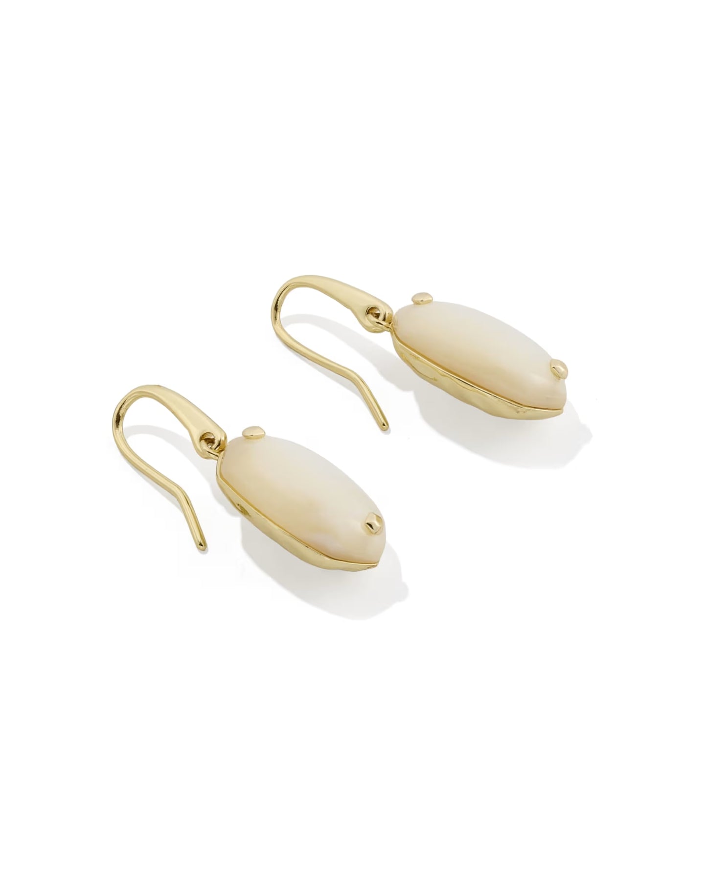 Kendra Scott Lee Riveted Gold Drop Earrings - Ivory Mother-of-Pearl
