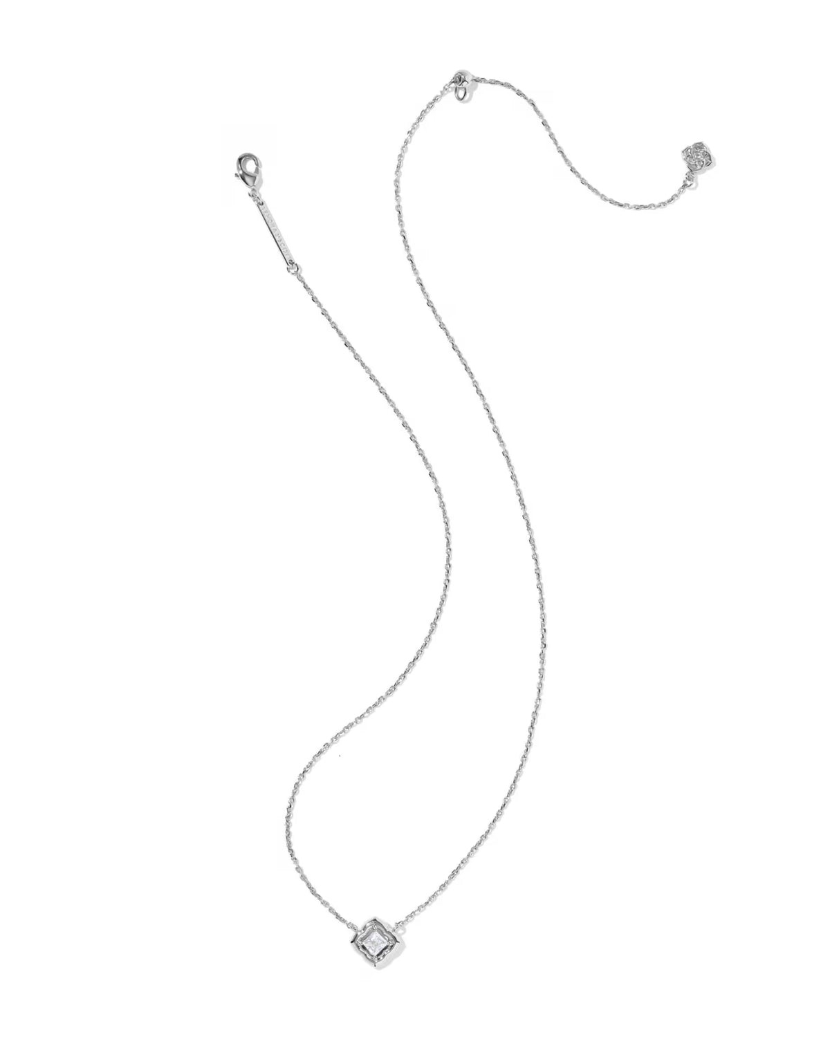 Kendra Scott Mallory Crystal Silver Short Pendant Necklace