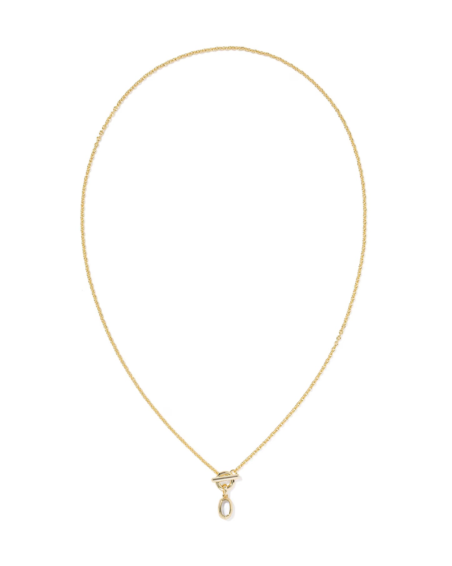Kendra Scott Mini Elisa Toggle Gold Short Pendant Necklace Ivory Mother-of-Pearl