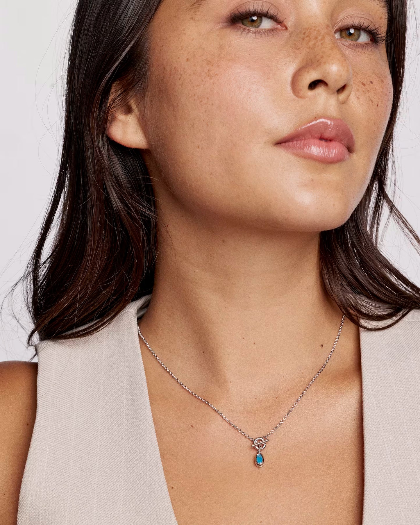 Kendra Scott Mini Elisa Toggle Silver Short Pendant Necklace