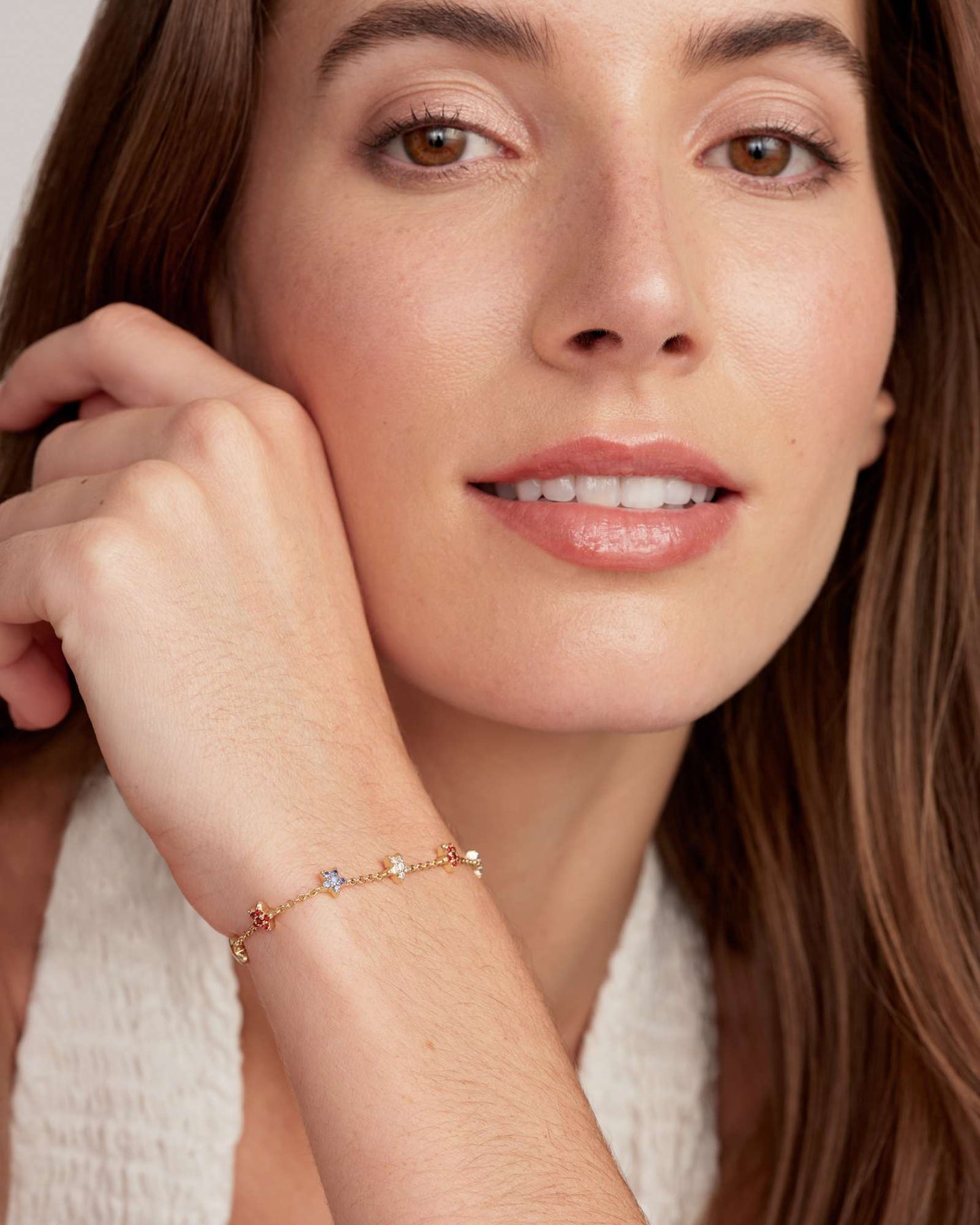 Kendra Scott Sierra Star Gold or Silver Crystal Delicate Chain Bracelet
