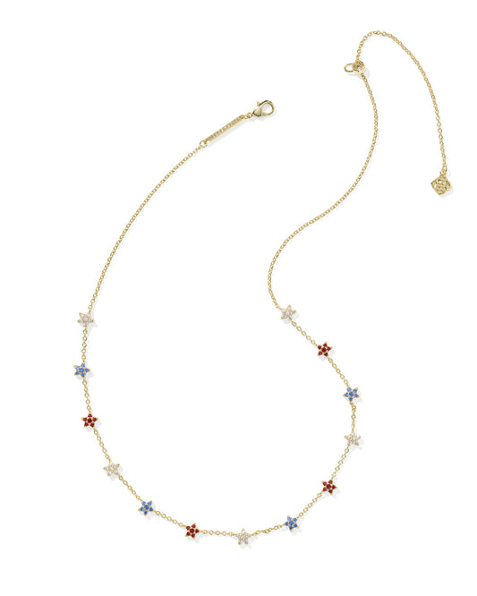 Kendra Scott Sierra Star Gold or Silver Crystal Strand Necklace