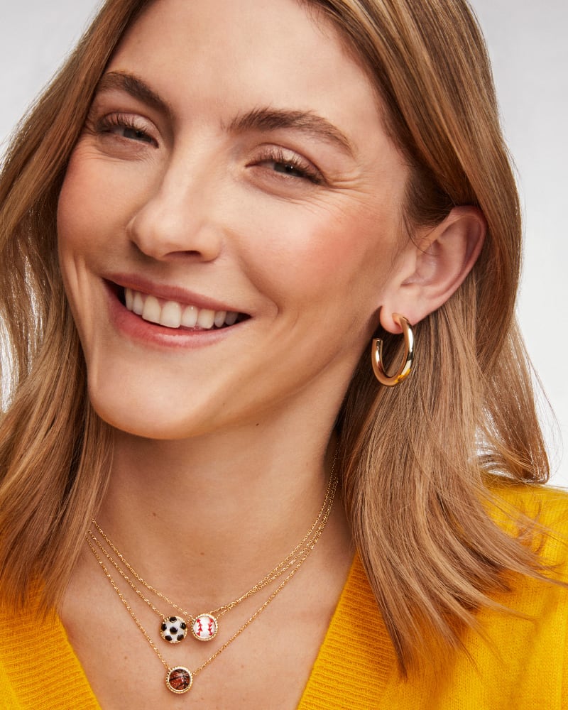 Kendra Scott Soccer Gold Short Pendant Necklace