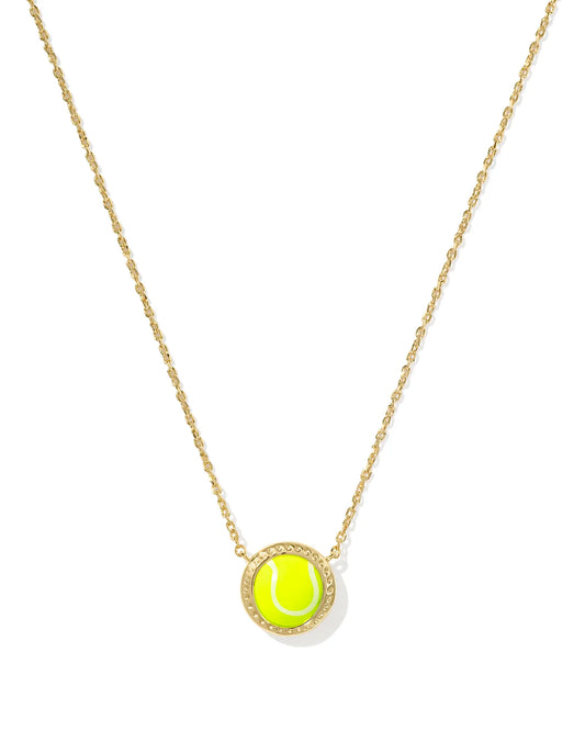 Tennis Short Pendant Necklace in Chartreuse Magnesite (Gold or Silver)