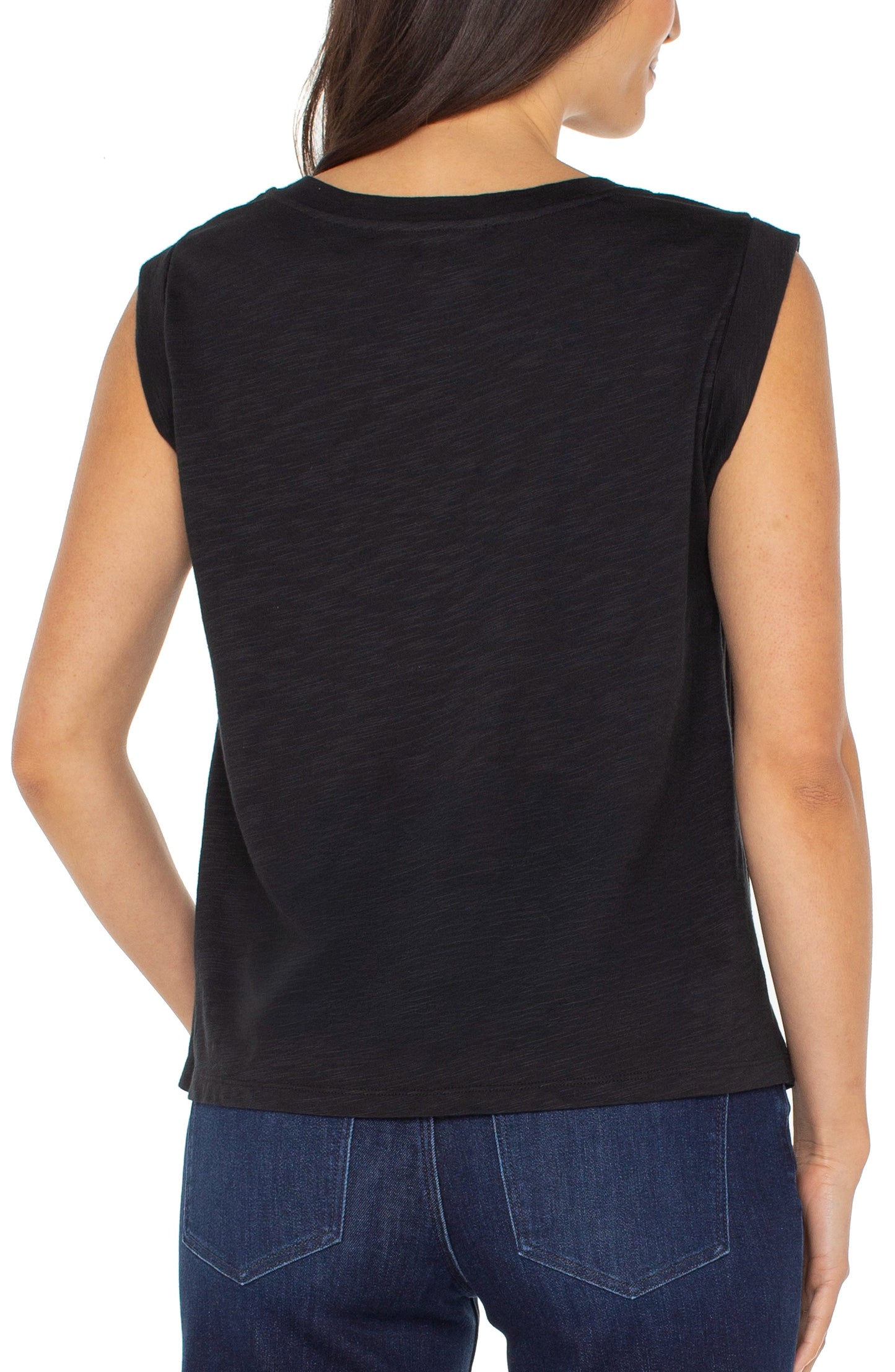 Liverpool Sleeveless Woven Knit Top