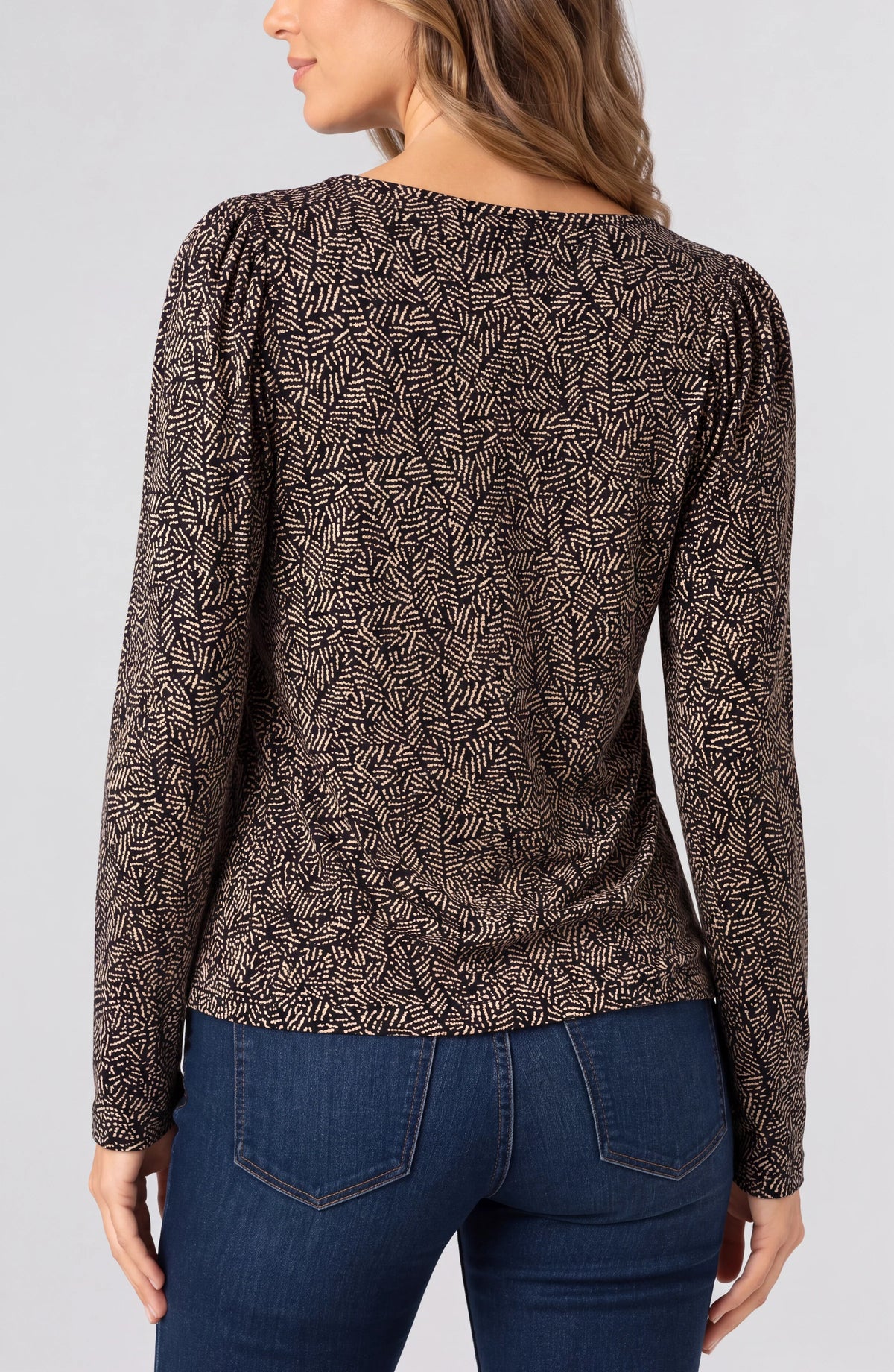 Liverpool Long Sleeve Jewel Neck Knit Top