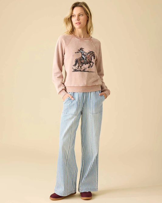 TRIANA WIDE LEG PANT Railroad Stripe