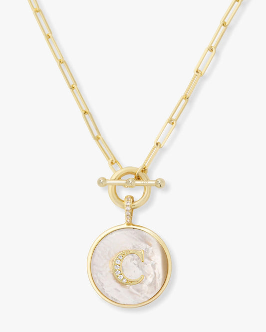 Melinda Maria Love Letters Gold Medallion Pendant Necklace
