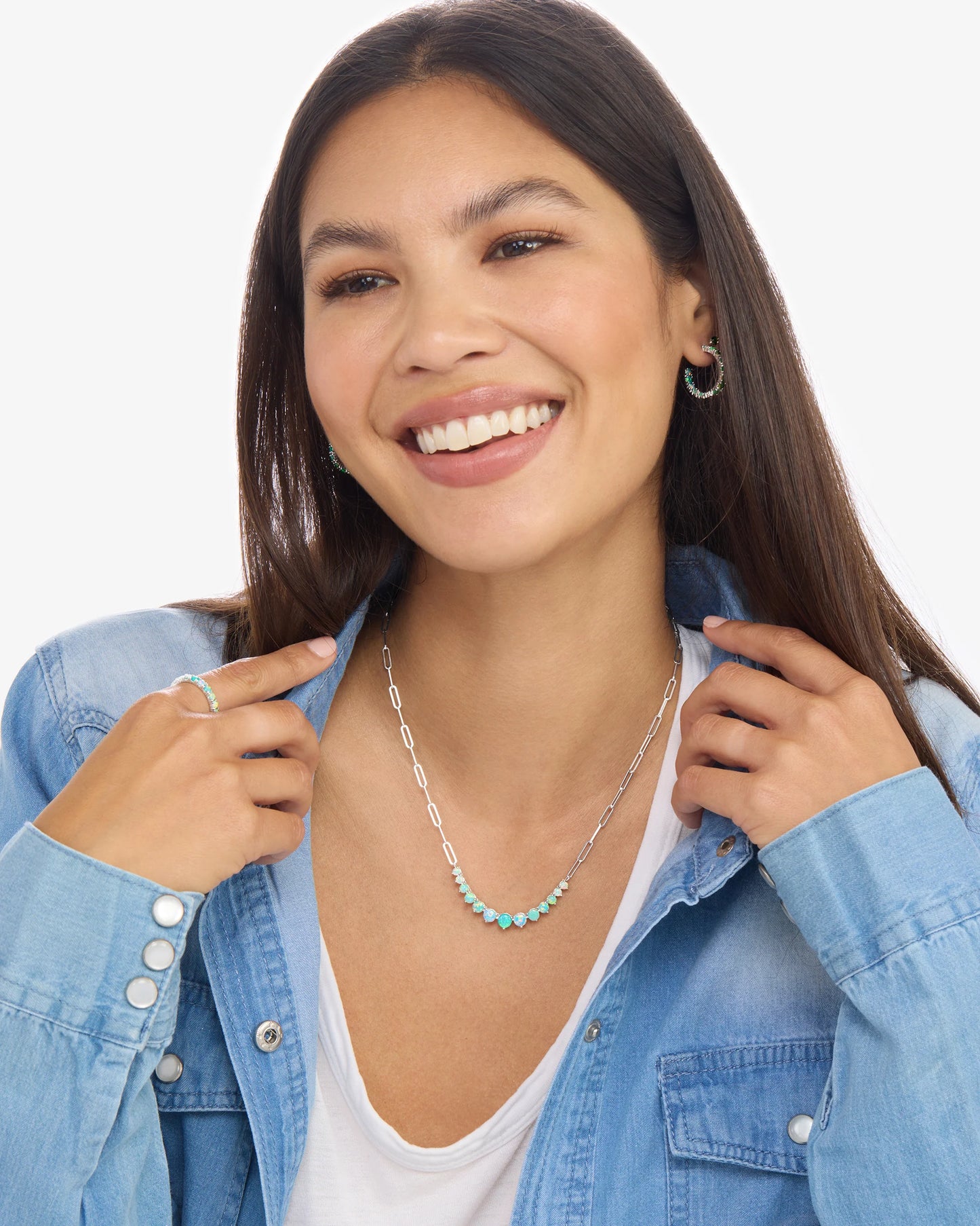 Melinda Maria Not Your Basic Graduated Ombré Samantha Tennis Necklace