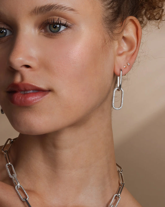 Melinda Maria Carrie Pave Chain Convertible Huggies