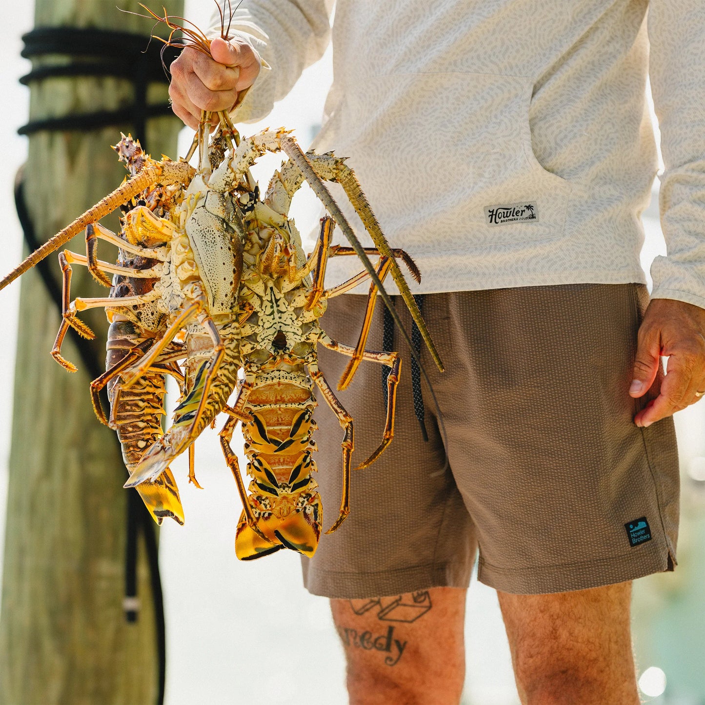 Howler Bros Loggerhead Hoodie - Pond Patterns : Bone