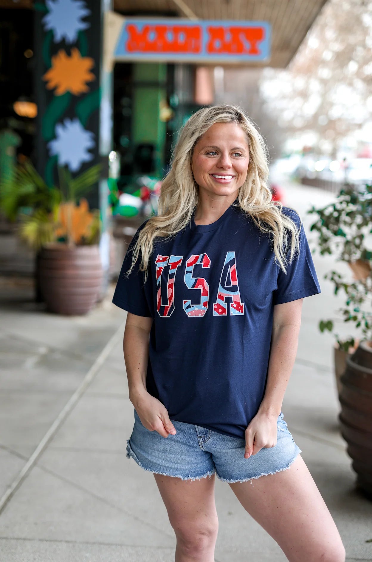 Jadelynn Brooke Navy USA Tee