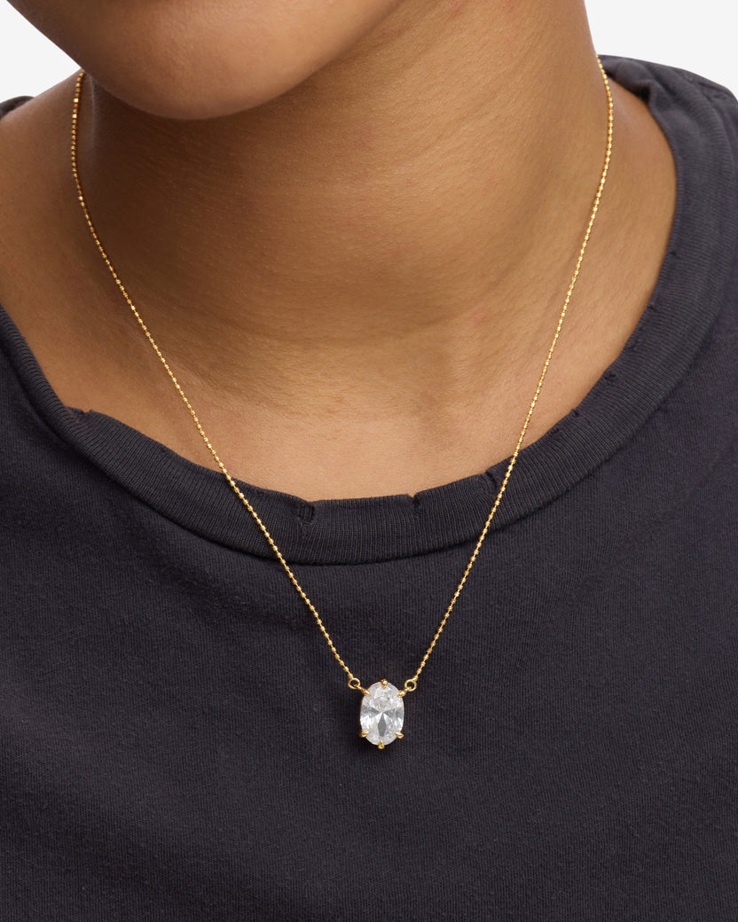 Melinda Maria She's On Point Necklace Gold|White Diamondettes