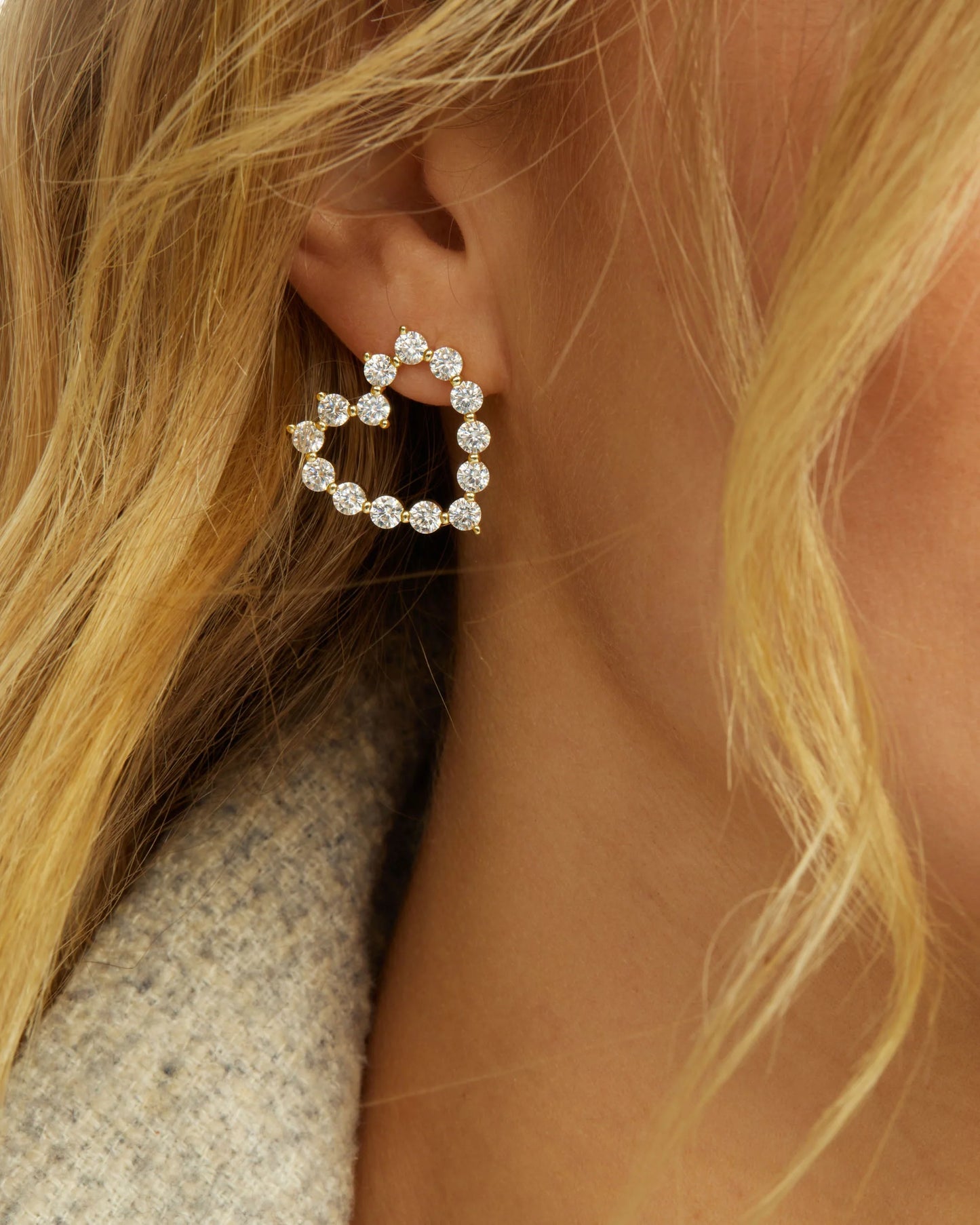 Melinda Maria She's an Icon Baby Heart Earrings (Gold or Silver