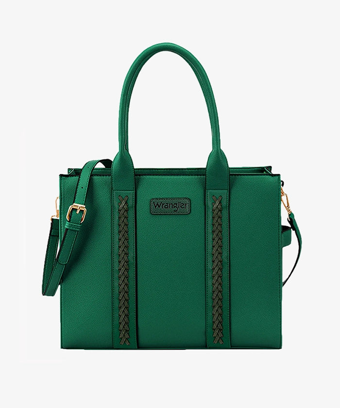 WRANGLER WHIPSTITCH TOTE BAG in DARK GREEN