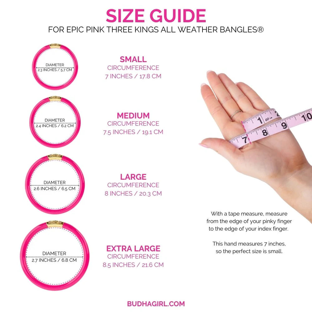 BuDha Girl THREE KINGS ALL WEATHER BANGLES® (AWB®) - EPIC PINK