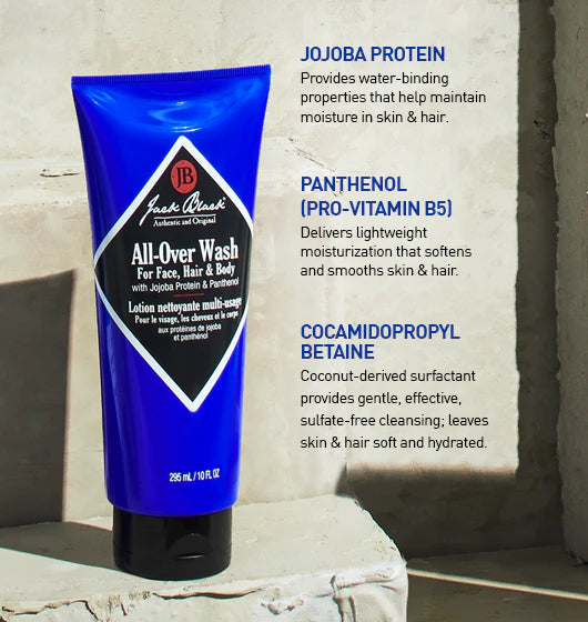 Jack Black All-Over Wash for Face, Hair & Body (10oz or 33oz)