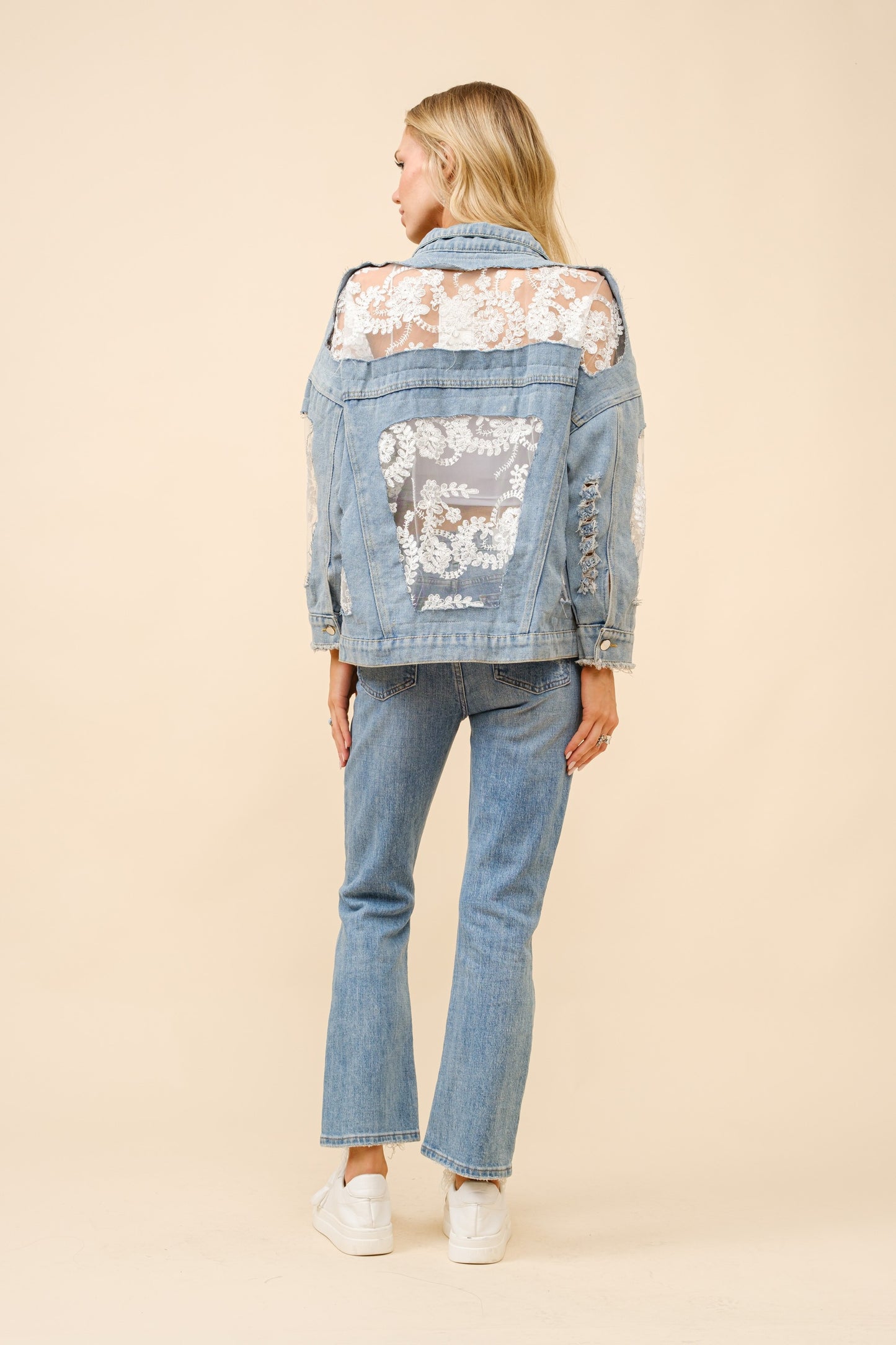 Frayed & Feminine Oversized Jacket