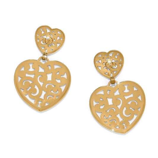 Brighton Contempo Heart Double Post Drop Earrings