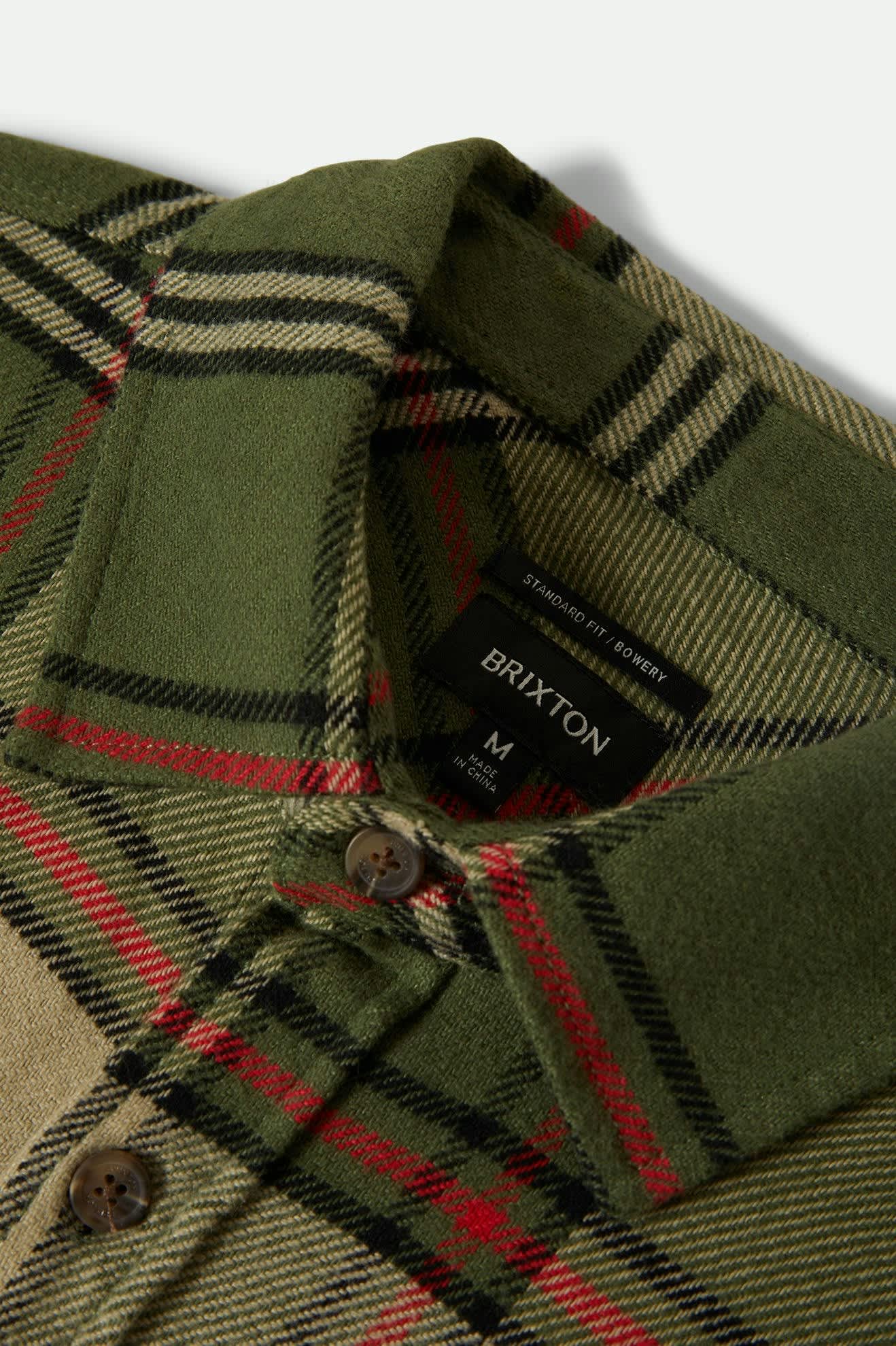 Brixton BOWERY FLANNEL Wild Green/Elm/Adrenaline Rush