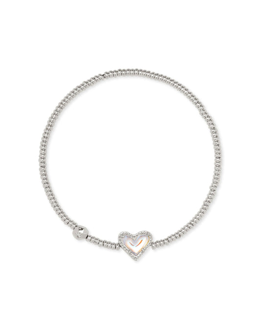 Kendra Scott ARI HEART STRETCH BRACELET SILVER multiple colors