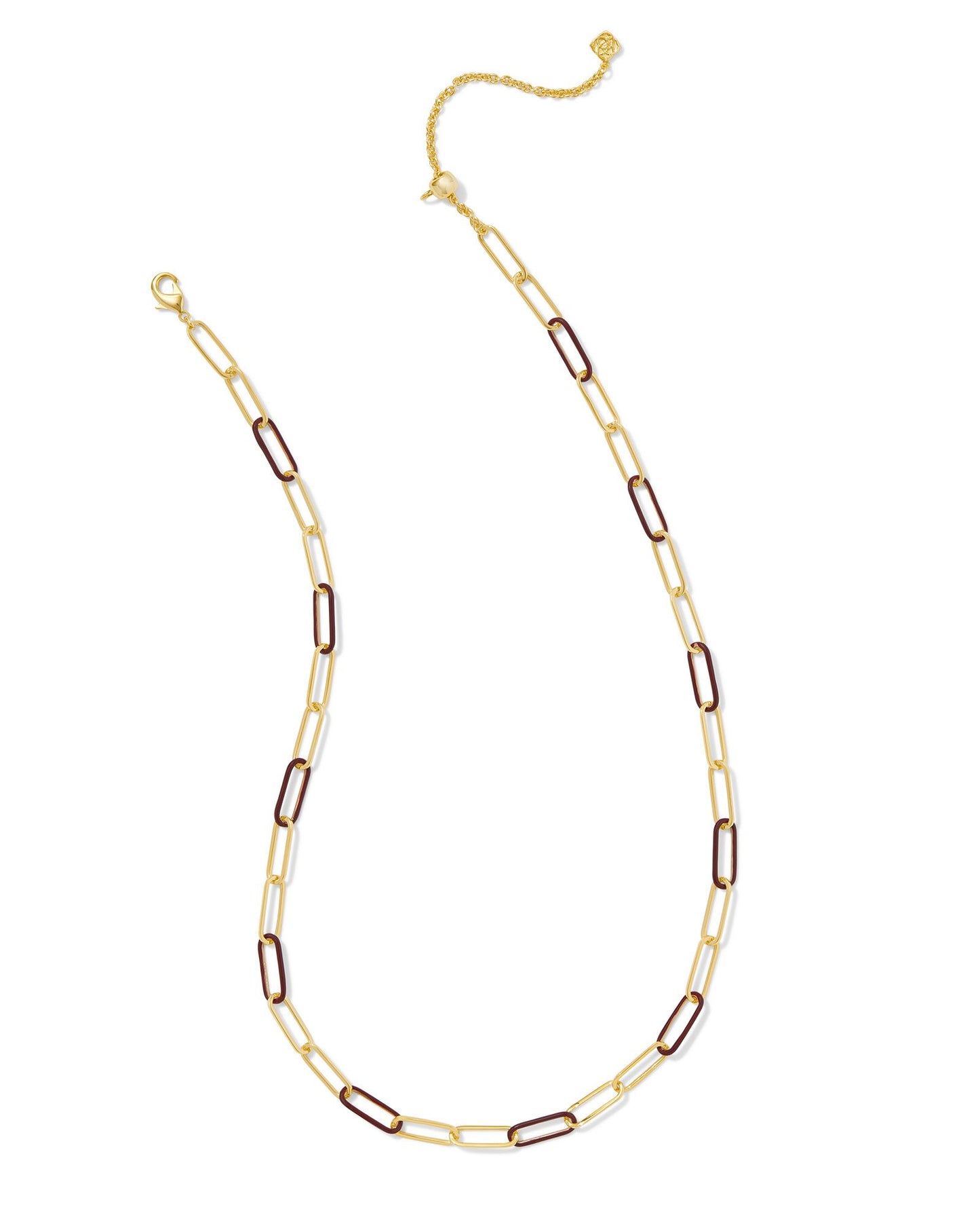Kendra Scott AINSLEY CONVERTIBLE CHAIN NECKLACE GOLD BLACK or BURGDY ENAMEL