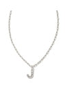 Crystal Letter Pendent Gold or Silver Metal