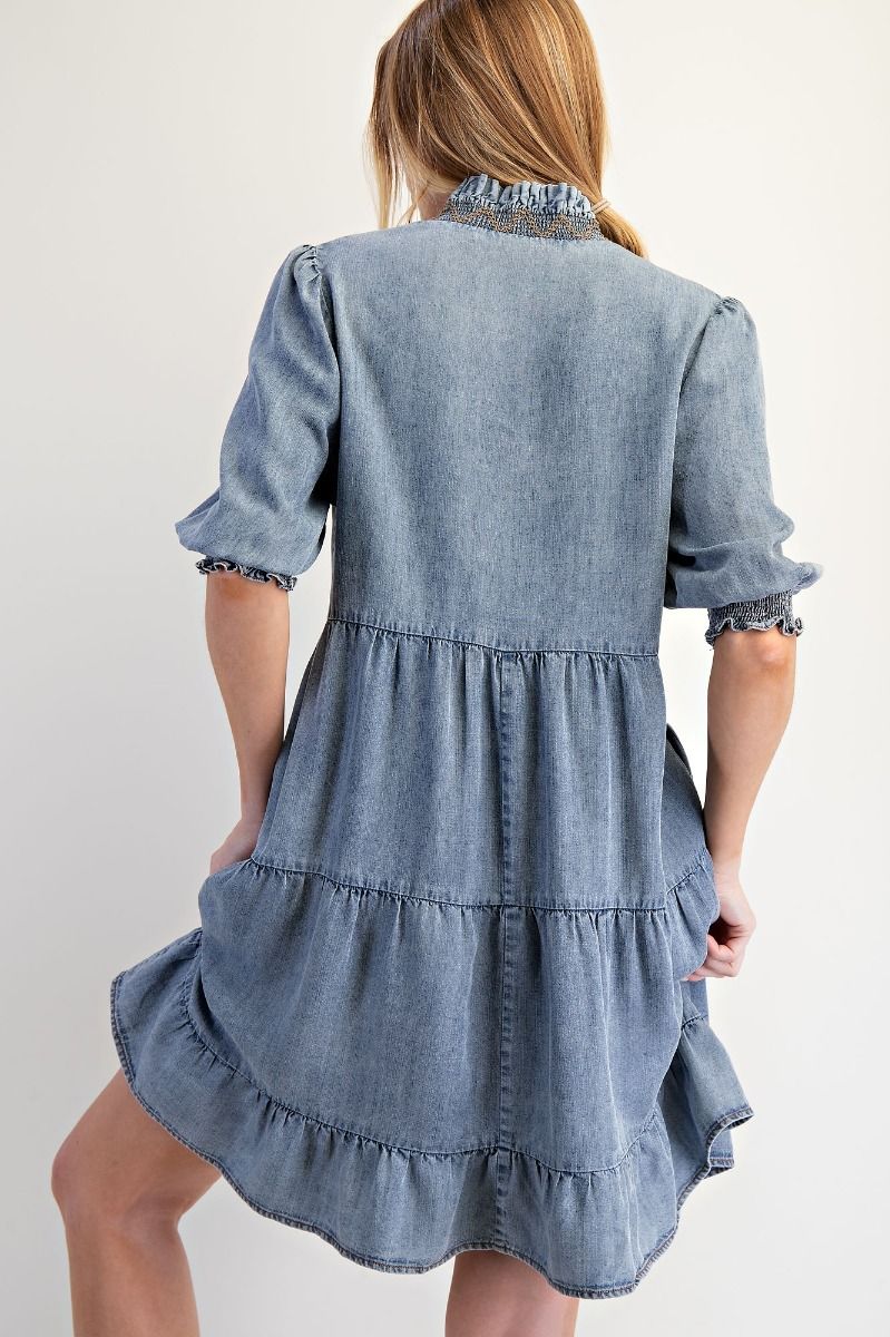 WASHED DENIM DRESS