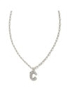Crystal Letter Pendent Gold or Silver Metal