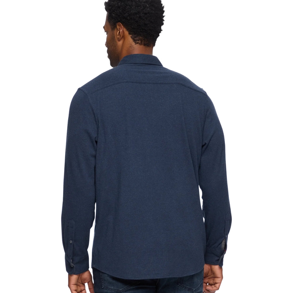 Flag & Anthem Hero Solid Twill Knit Flannel Shirt – Navy