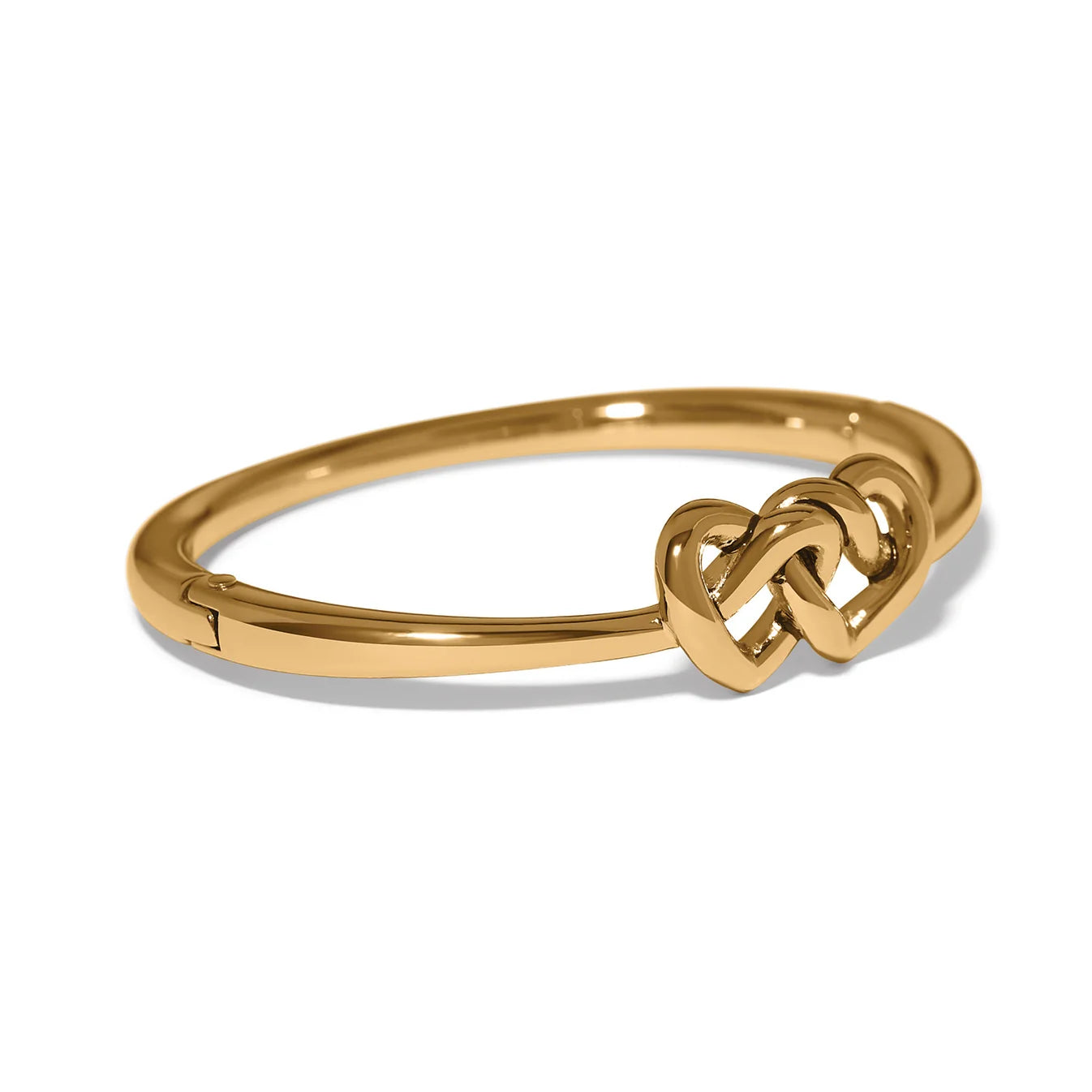 Brighton Gold Interlok Linked Hearts Hinged Bangle