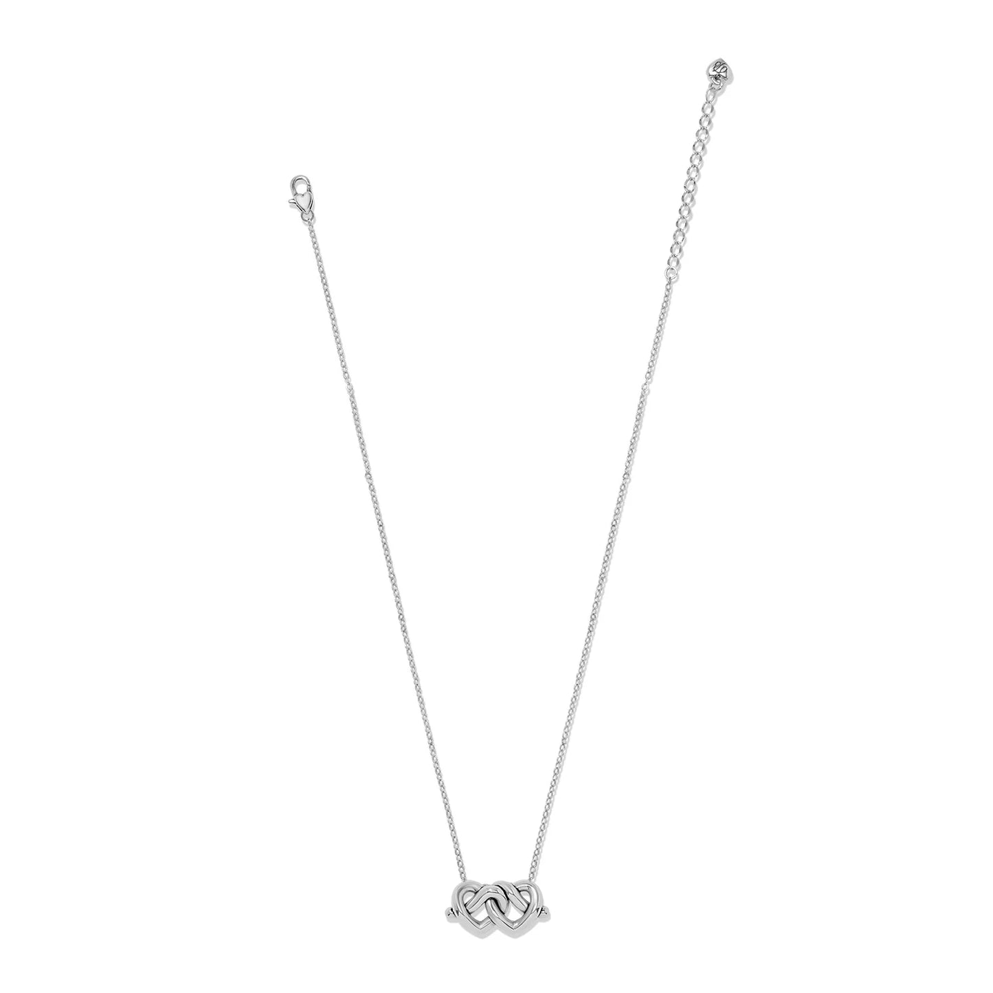 Brighton Silver Interlok Linked Hearts Necklace
