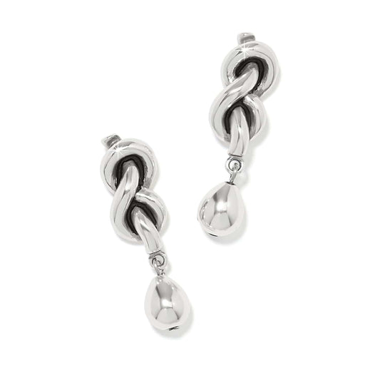 Brighton Interlok Single Knot Drop Earrings (Silver or Silver/Gold Mix)