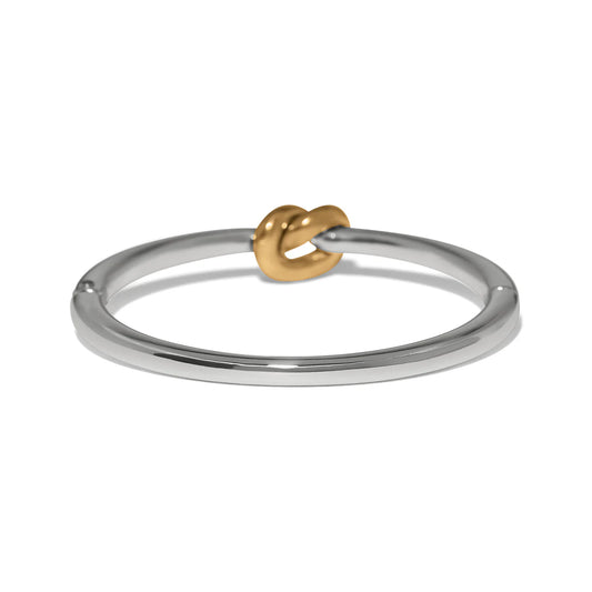 Brighton Interlok Single Knot Two Tone Hinged Bangle