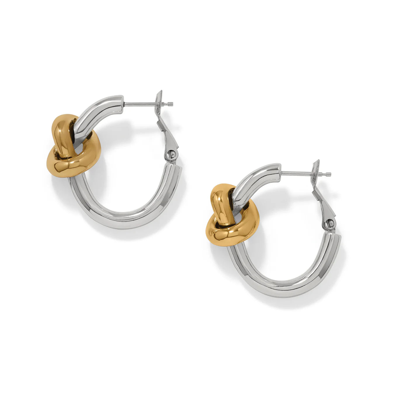 Brighton Interlok Single Knot Two Tone Hoop Earrings