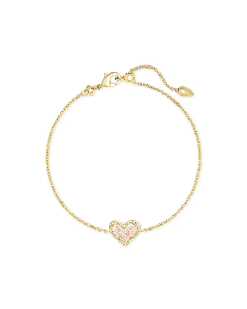 Kendra Scott Ari Gold Drusy Heart Bracelet