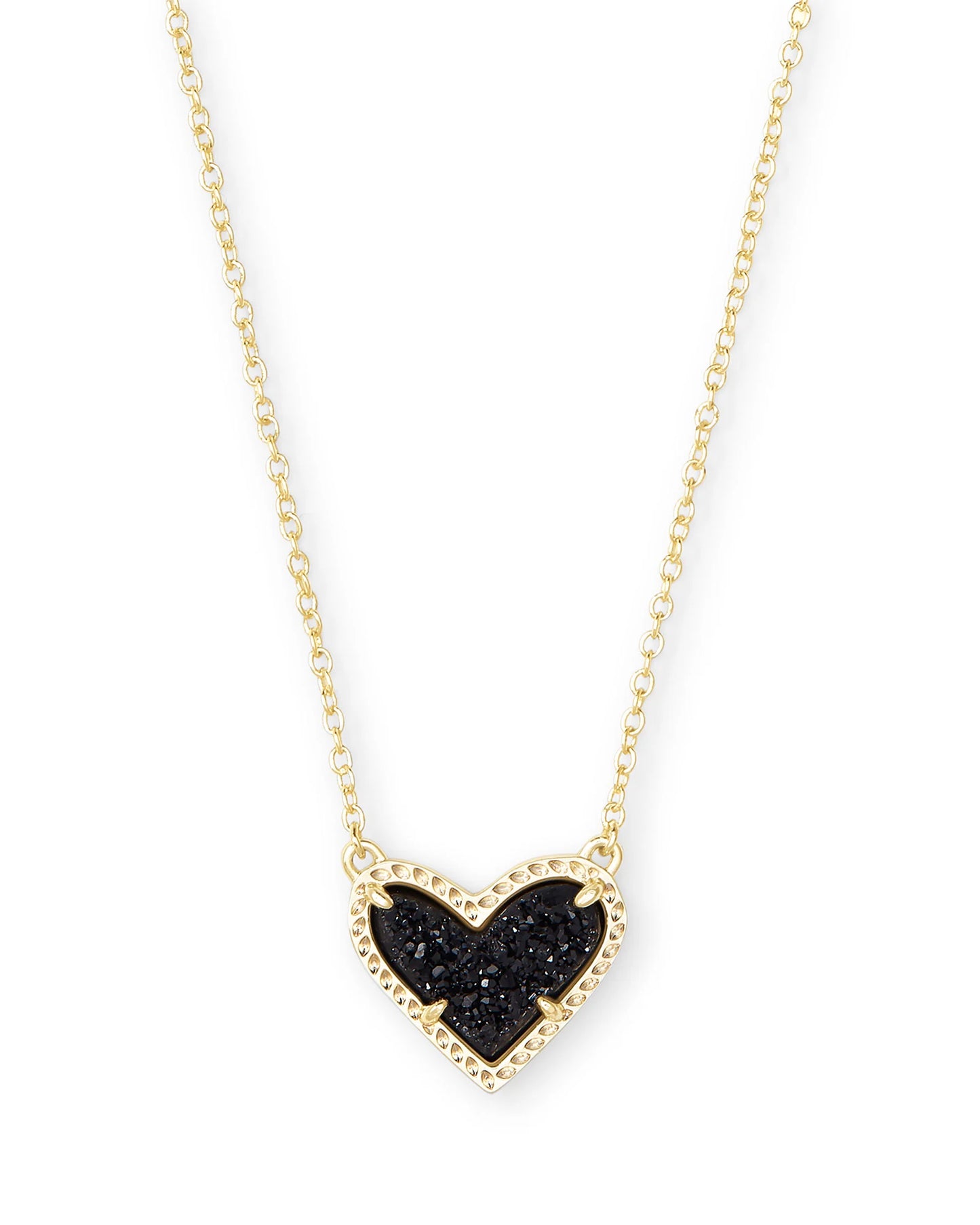 Framed Ari Heart Pendant Gold Necklace (Multiple Colors)