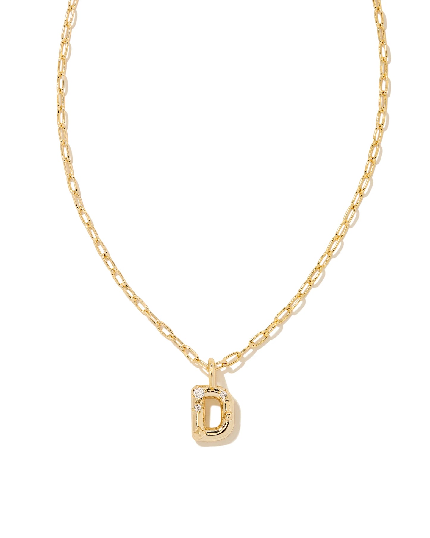 Crystal Letter Pendent Gold or Silver Metal