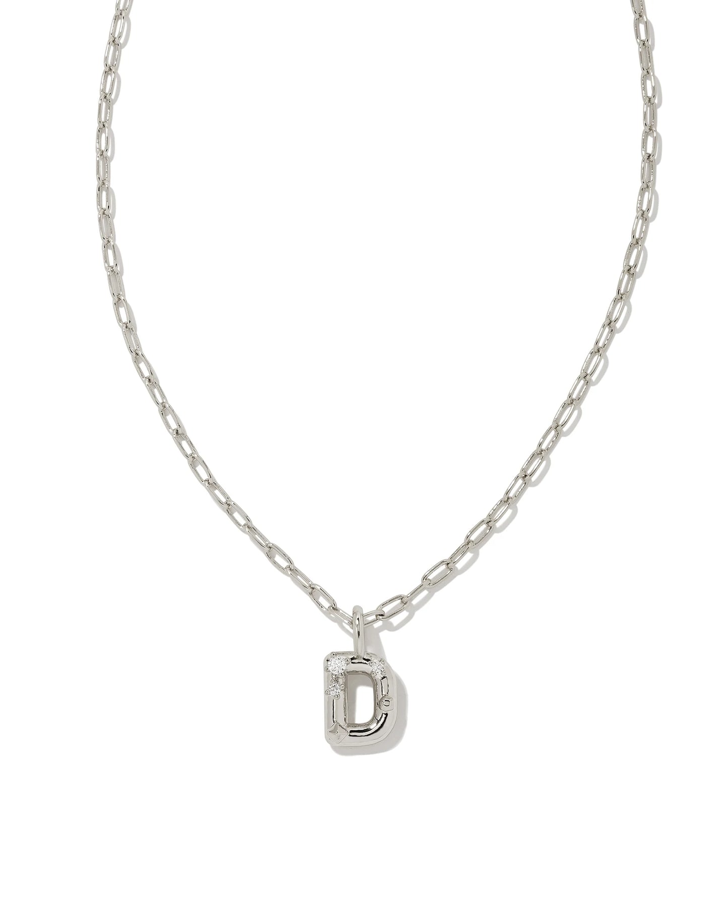 Crystal Letter Pendent Gold or Silver Metal