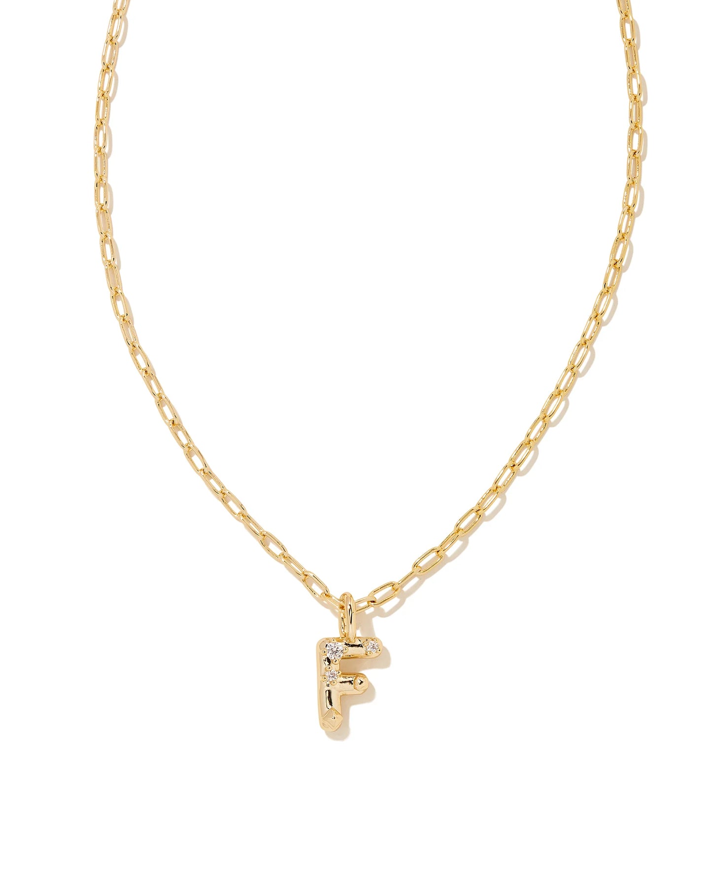 Crystal Letter Pendent Gold or Silver Metal