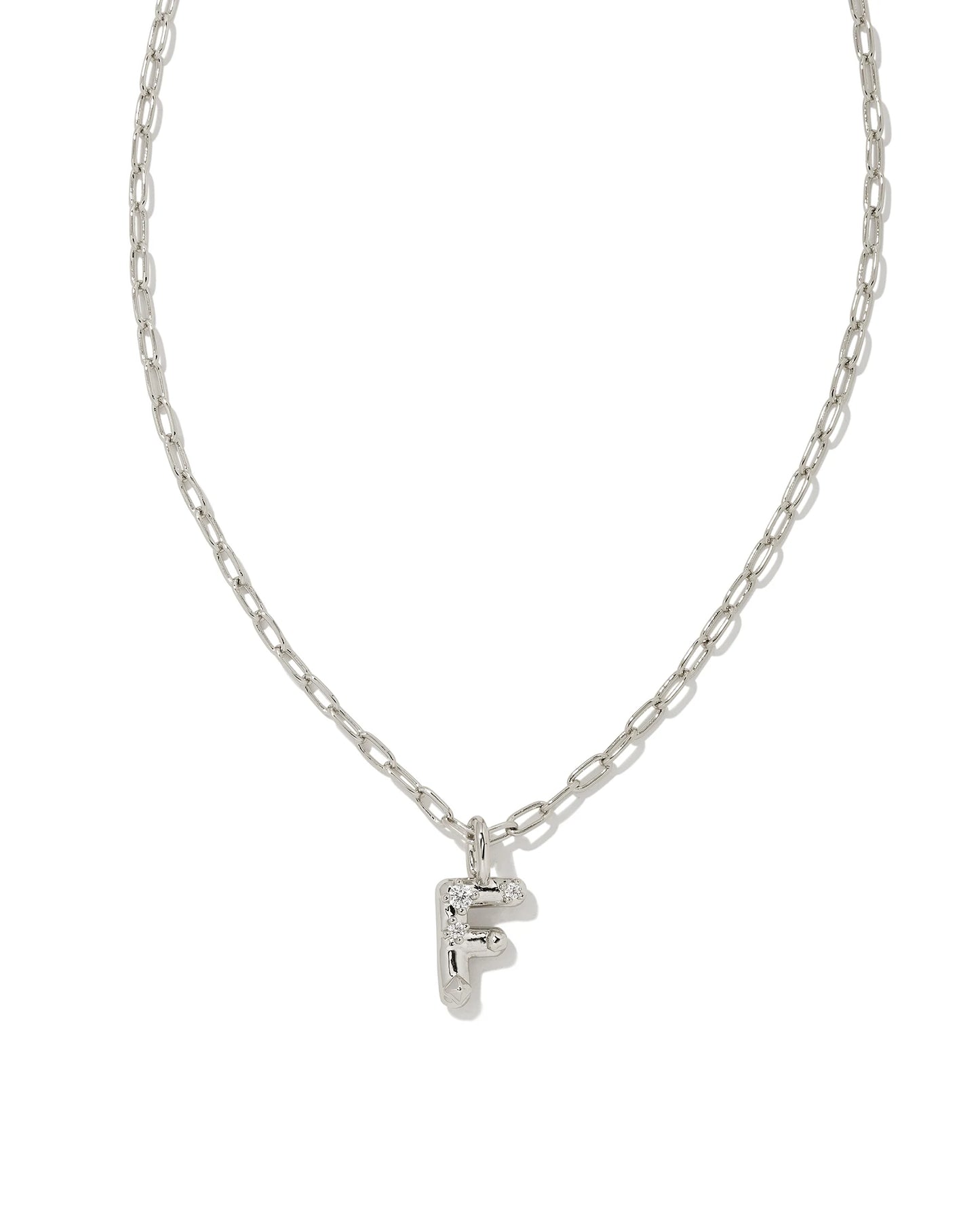 Crystal Letter Pendent Gold or Silver Metal