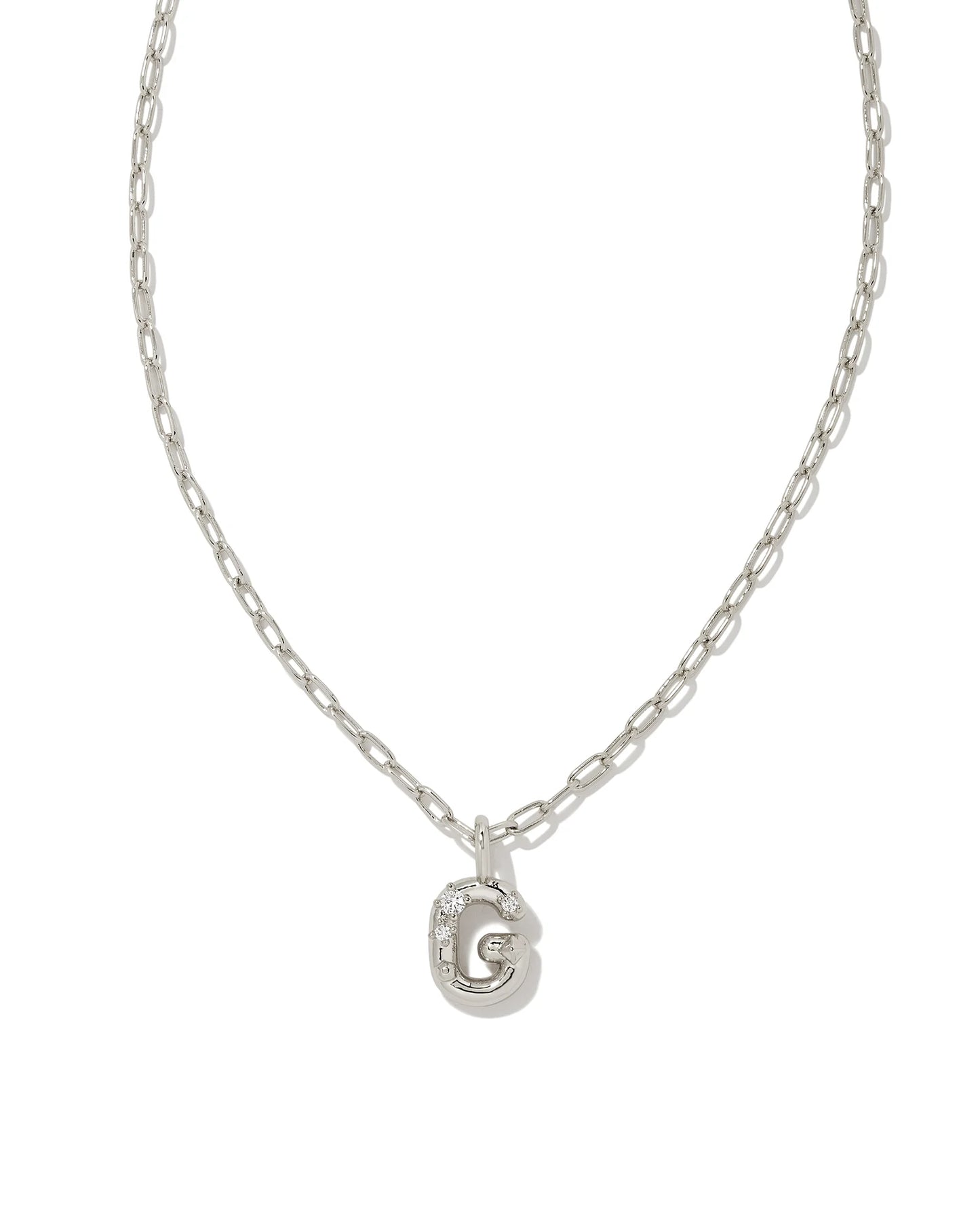 Crystal Letter Pendent Gold or Silver Metal
