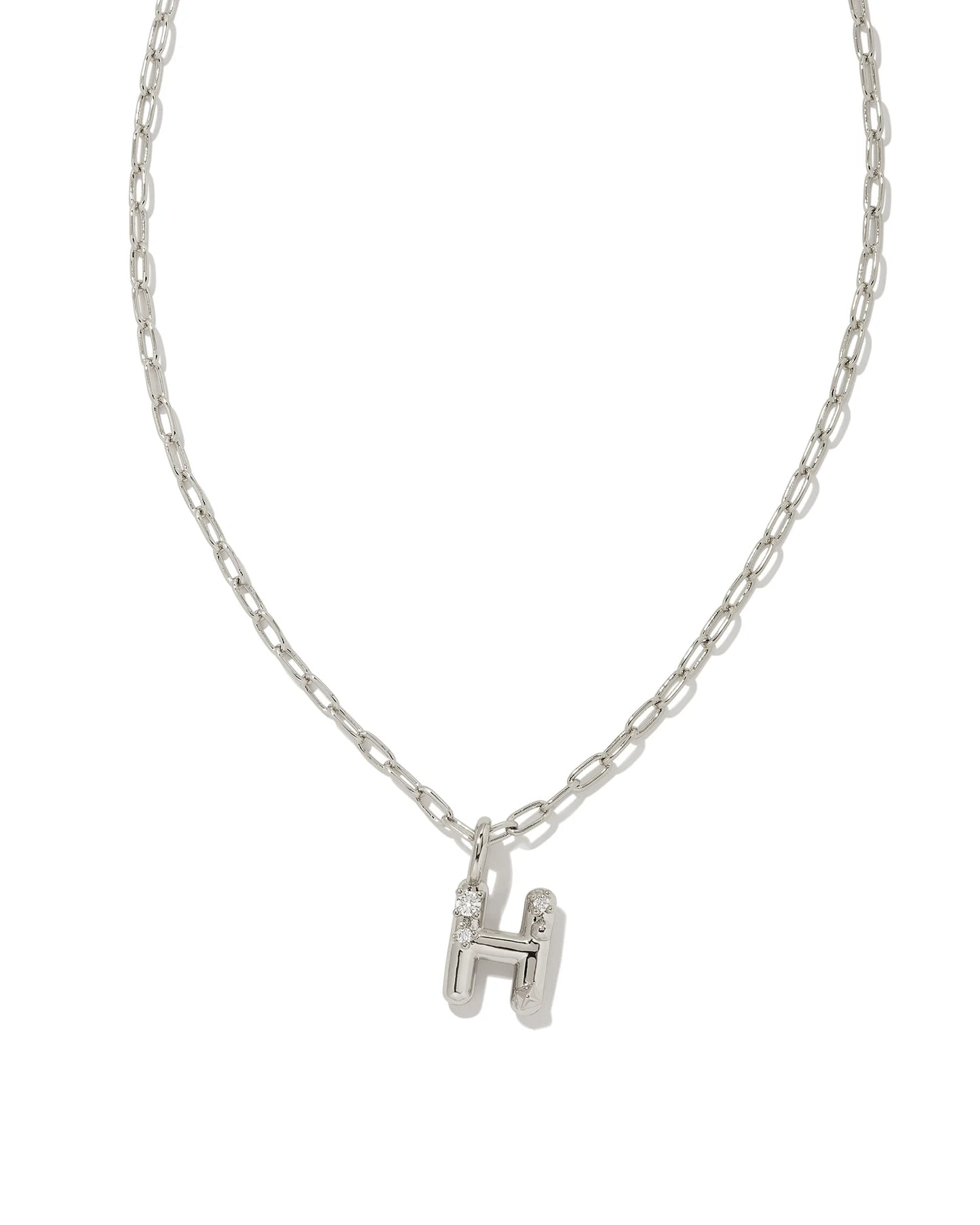 Crystal Letter Pendent Gold or Silver Metal