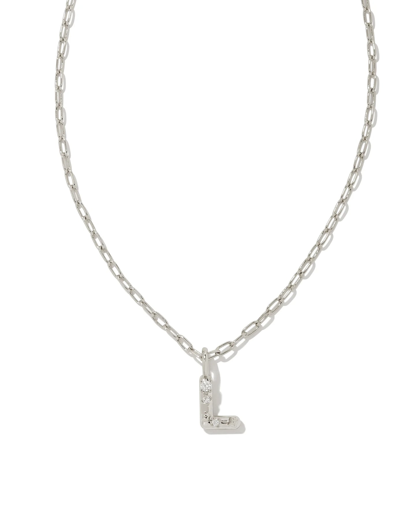 Crystal Letter Pendent Gold or Silver Metal